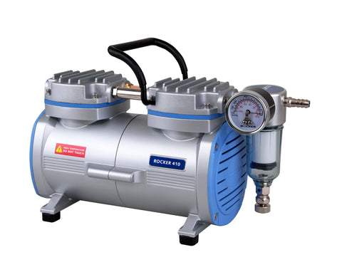 OilFree Laboratory Vacuum Pump, Model Rocker 400, 37 liters/minute, 26.82inHg, AC 110V/60Hz